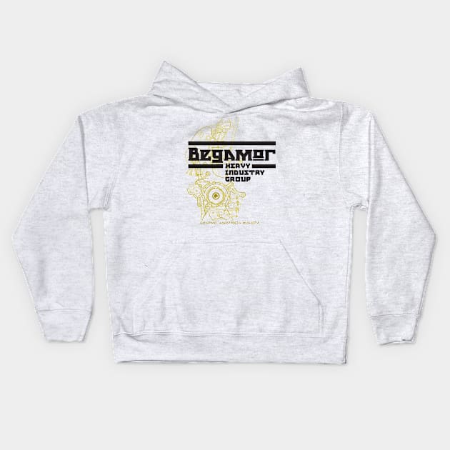 Begamor Heavy Industry Group Kids Hoodie by MindsparkCreative